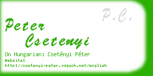 peter csetenyi business card