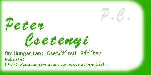 peter csetenyi business card